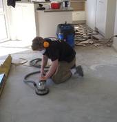 floor preparation prior to installation of vinyl planks