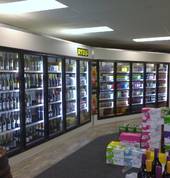 Walk in chiller with heated display glass doors