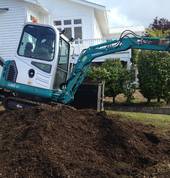 cleaning up a big stump