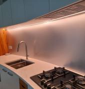 Curved Brushed Aluminium - Reflections Splashbacks