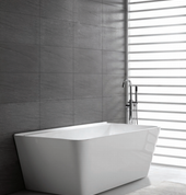 Back to wall freestanding bath