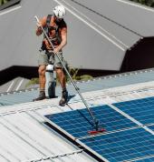 Residential solar panel cleaning