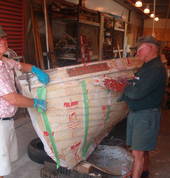 Removal of sheeting and Peel Away 8 and paint