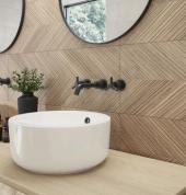 Stylish bathroom renovation featuring contemporary fixtures.