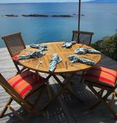 120cm round folding table and folding chairs ... in paradise